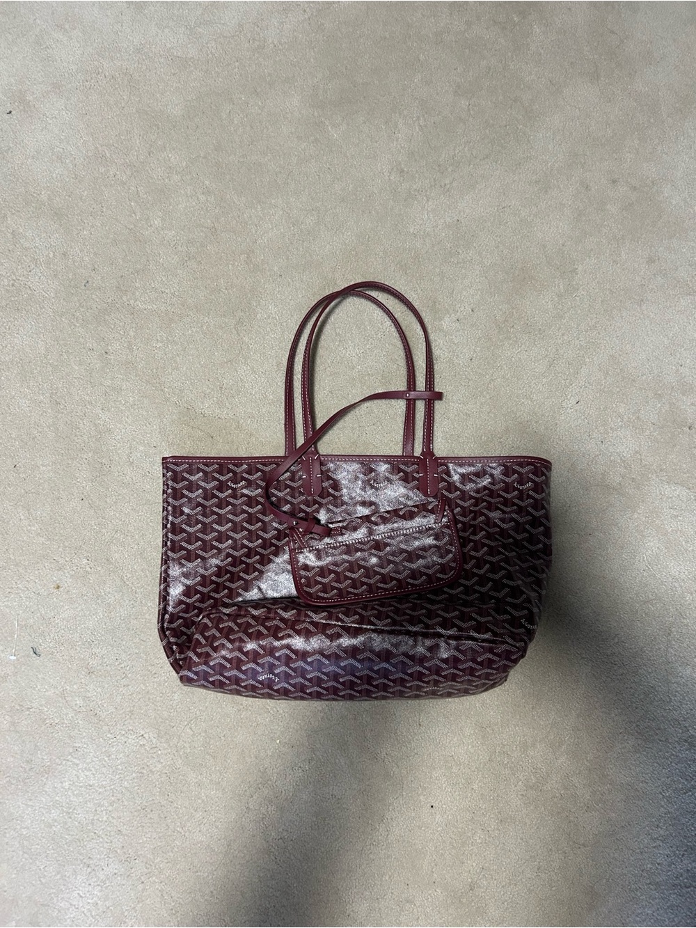 Red Goyard Tote Bag Purse